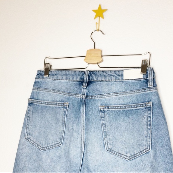 Hidden Light Wash Straight Leg Ankle Tie Boyfriend Jeans - Picture 5 of 6